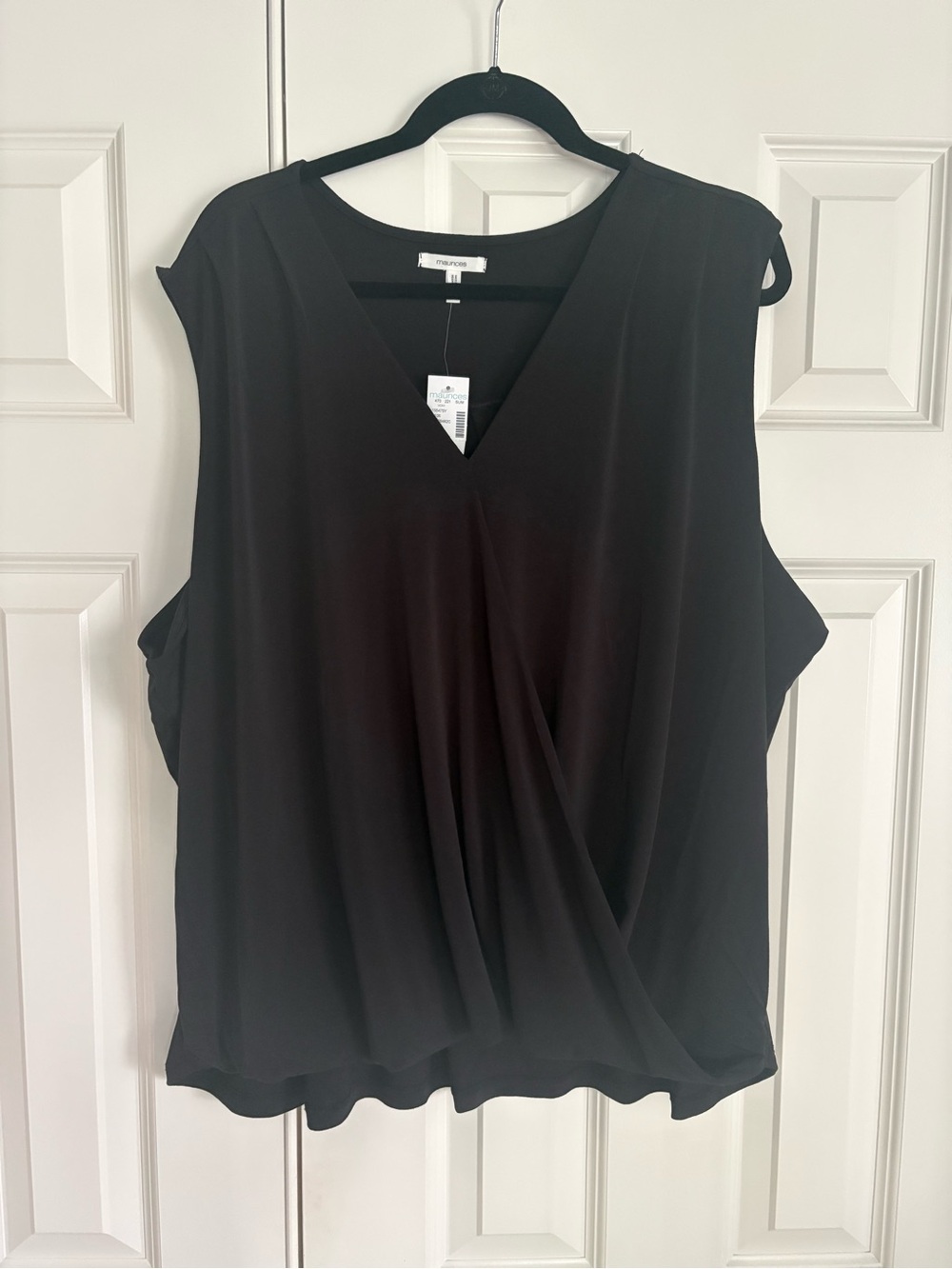 Maurices Black Sleeveless V-Neck Draped Camisole